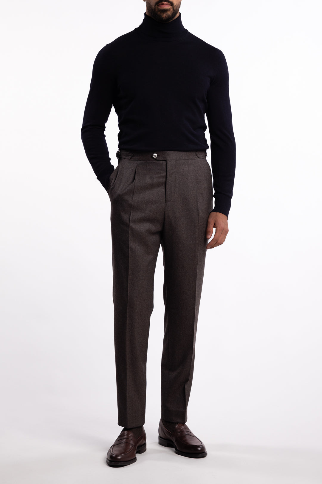 Prato Flannel Trousers Brown