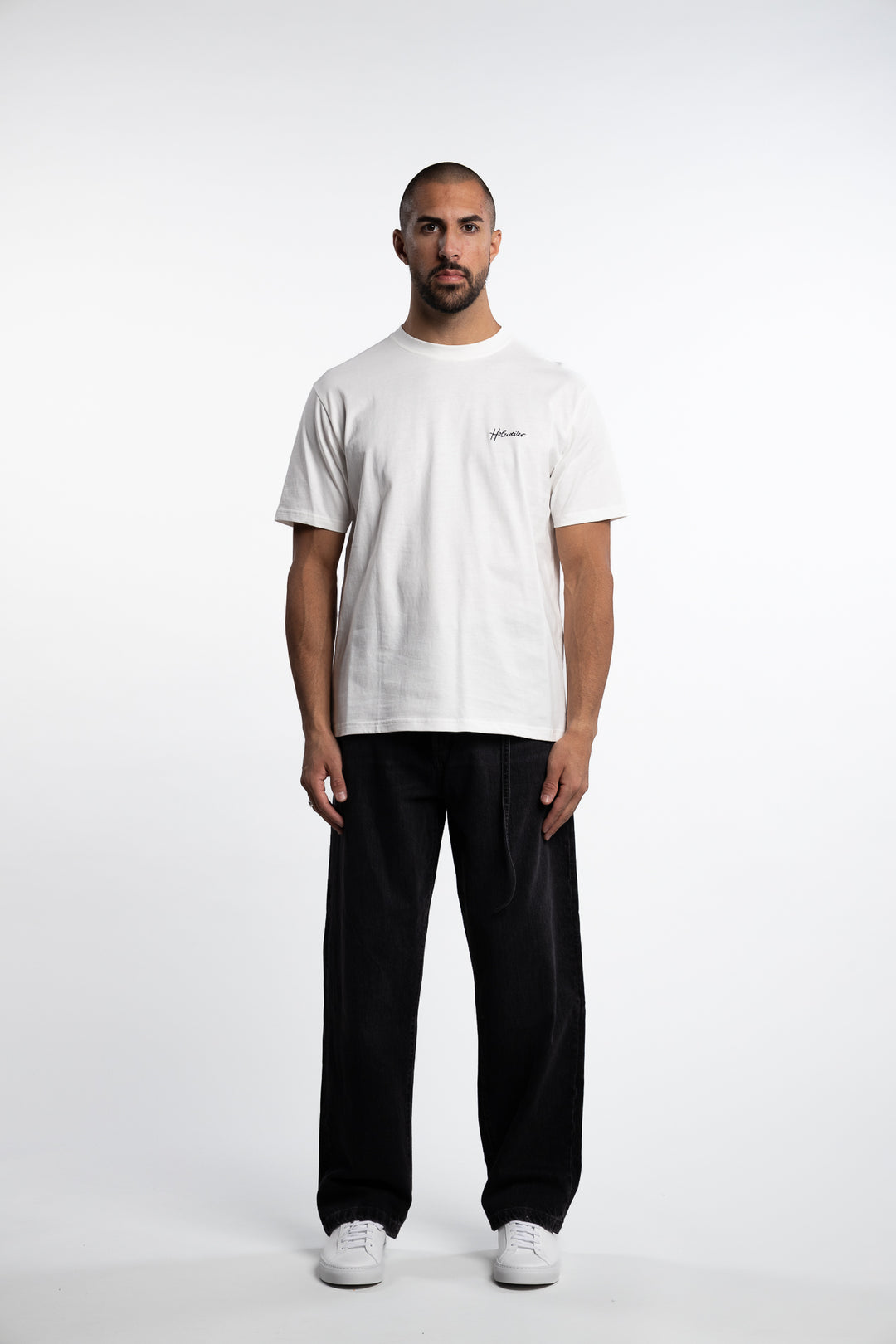 Tucker Embroidery Tee White