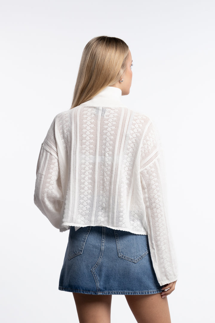 Tine Crochet Cardigan- White