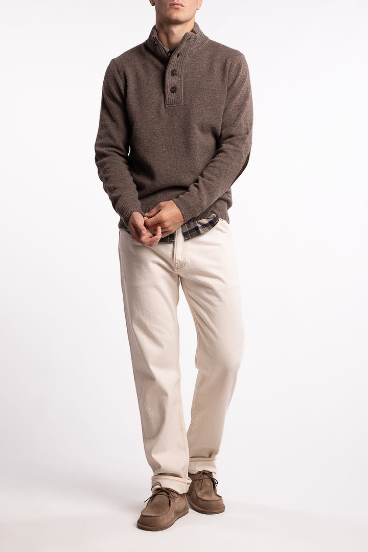 Essential Patch Half Zip Dark Stone