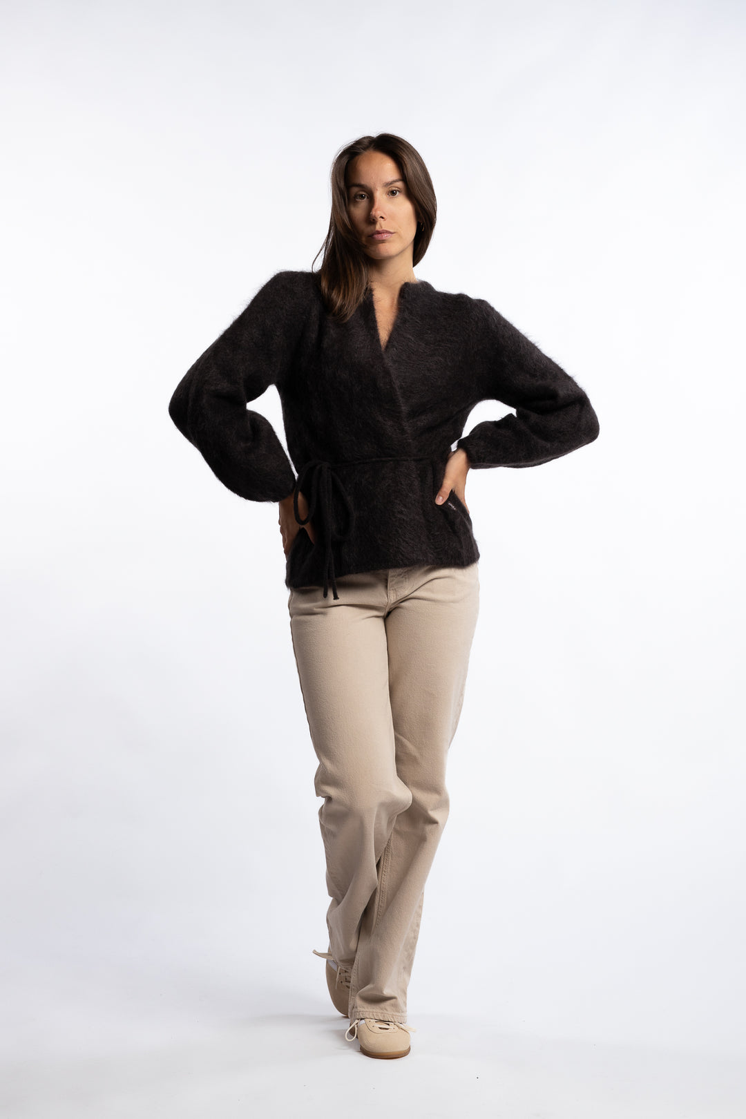 Fredrikke Chunky Cardigan- Dark Brown