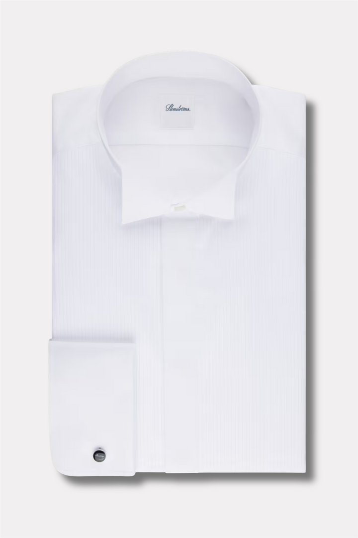 Slimline Plaza Tuxedo Smoking Shirt Wing Collar White