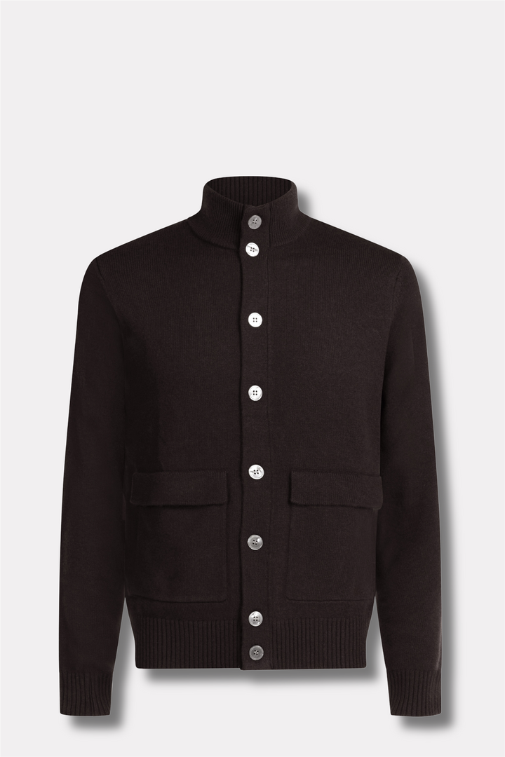 Leo Full Button Cardigan Brown