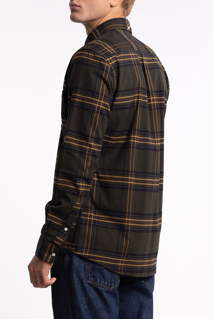 Portdown Tailored Checked Shirt Olive