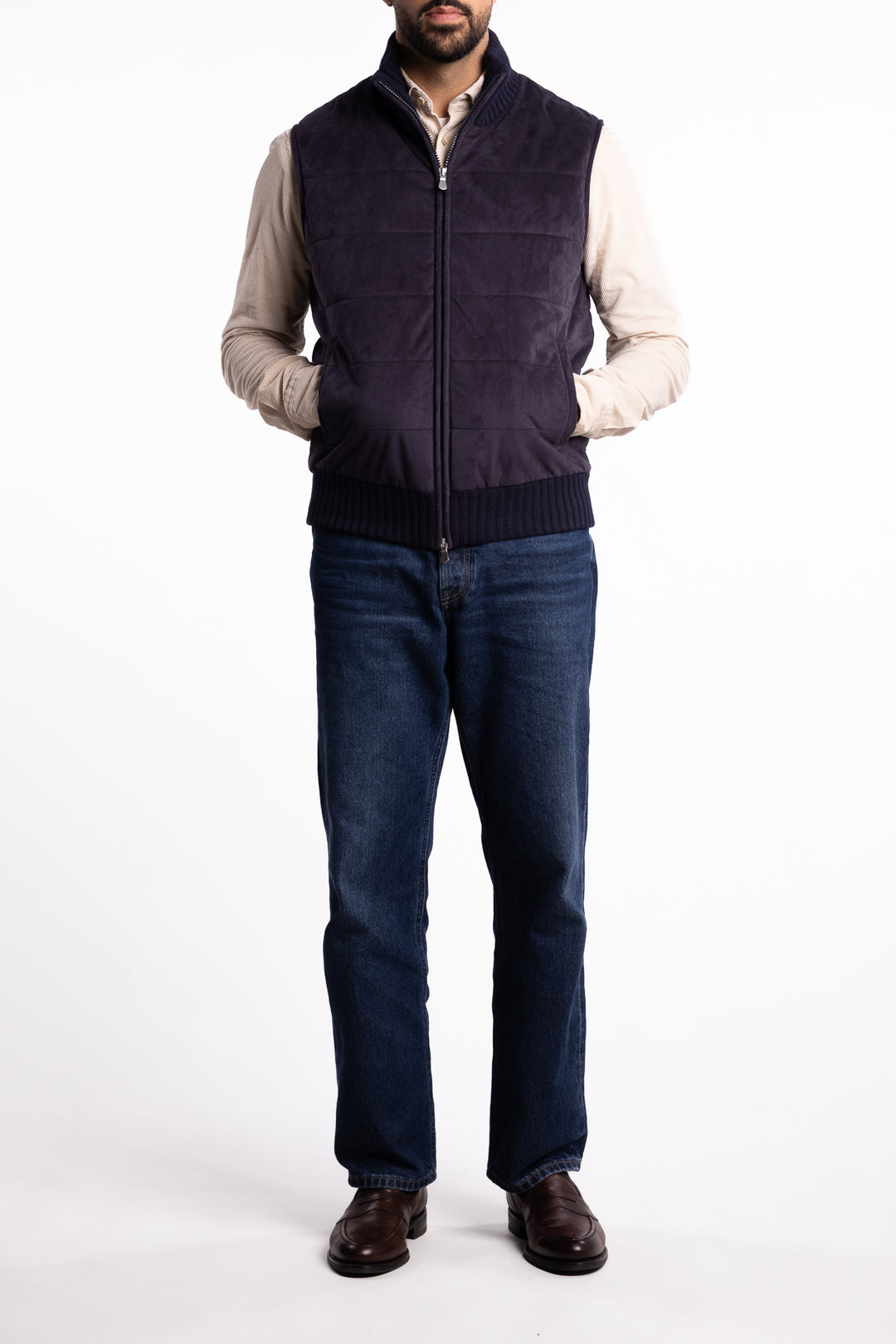 Alcantara Eco-Padded Vest Navy