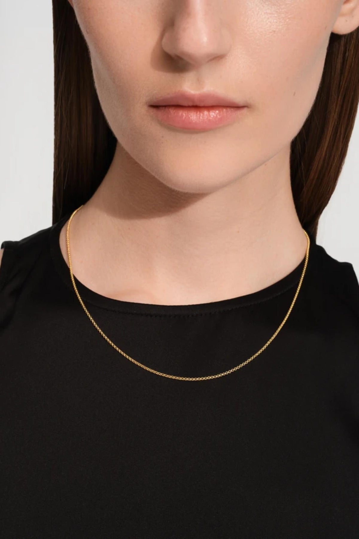 Women's Curb Chain Slim 24,5"- 18K Gold