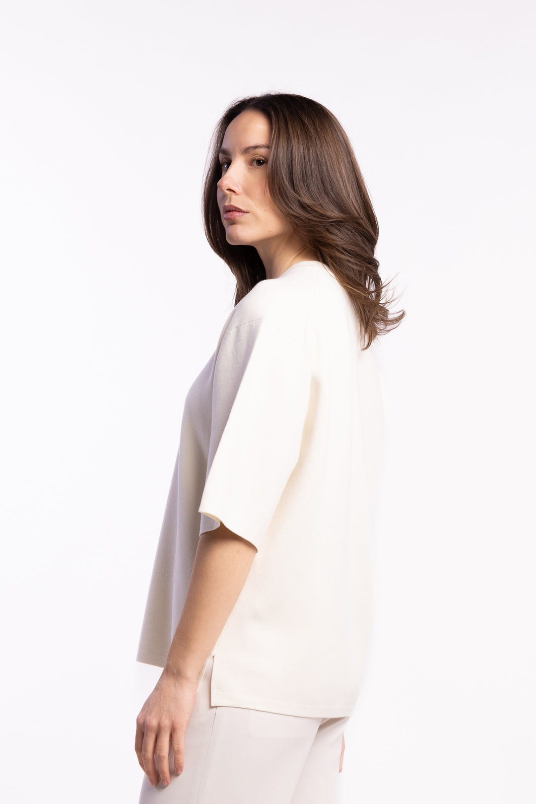 Milano Knit T-shirt- Calico White