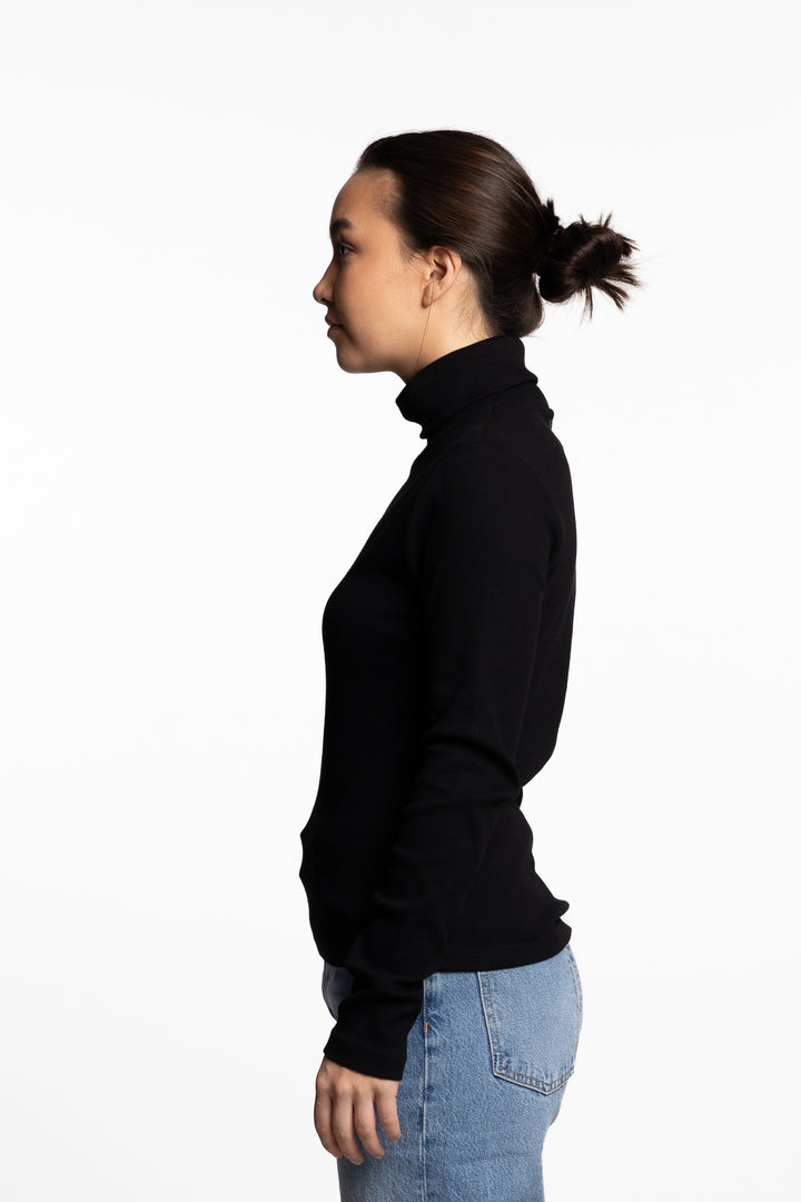 Petra Rib Turtleneck- Black