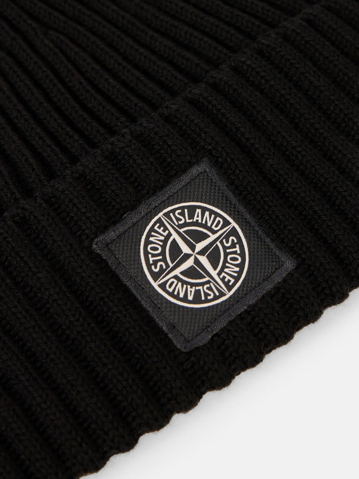 N100002 Beanie With Compass Logo Patch Black