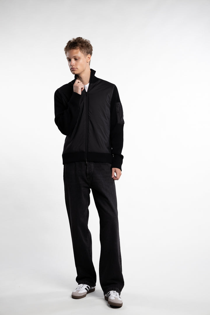 Beck Knitted Hybrid Jacket Black