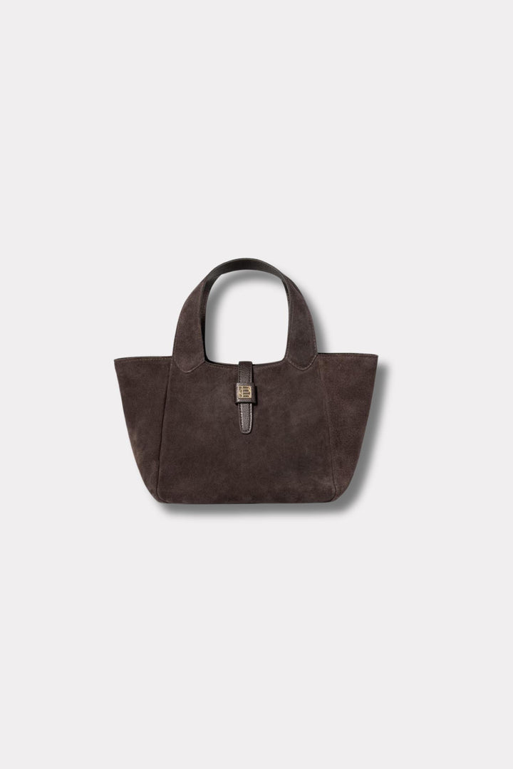 Lucille Tote Bag Small - Dark Brown Suede