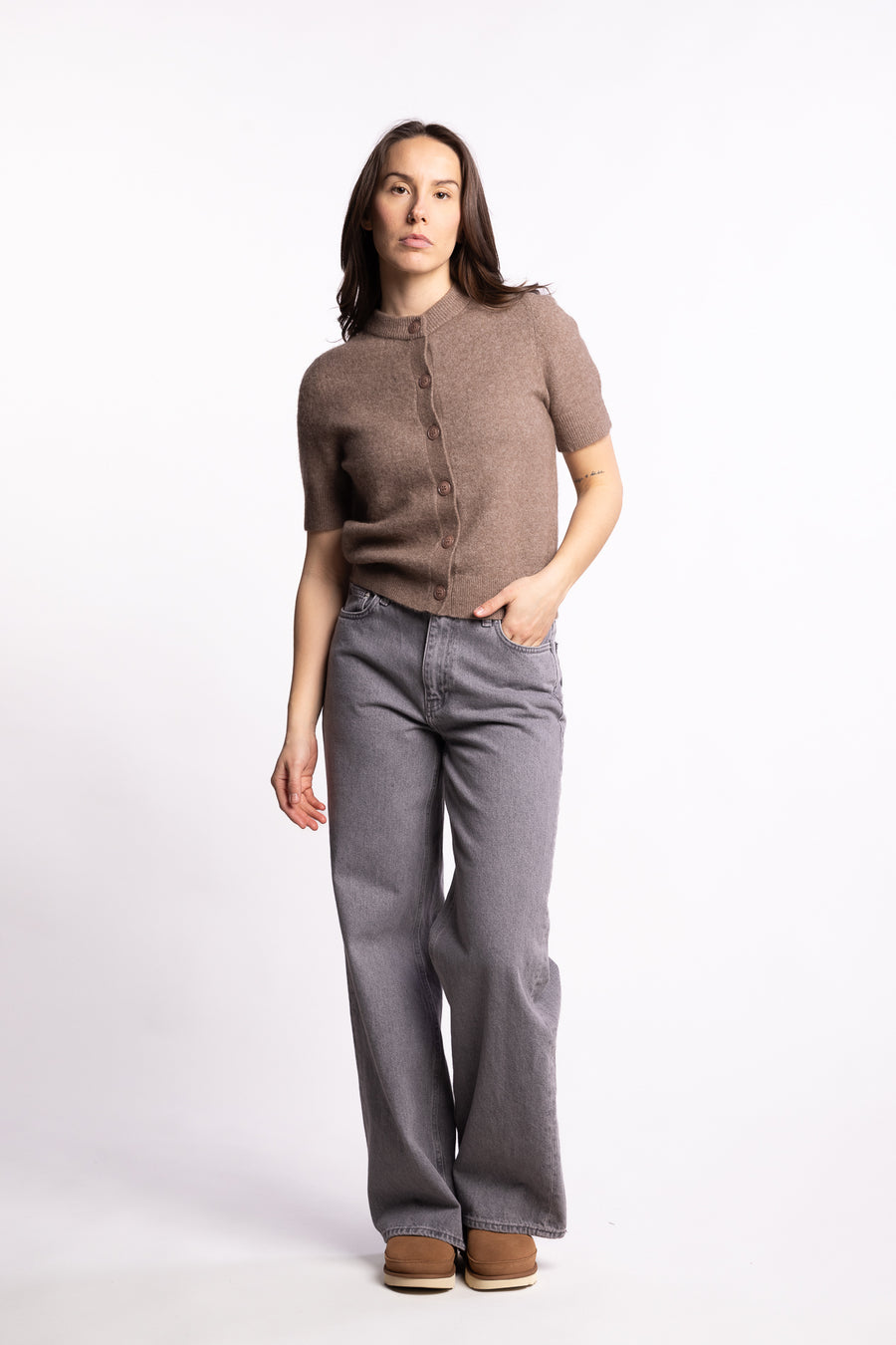 W Wide Jeans - Lt. Grey