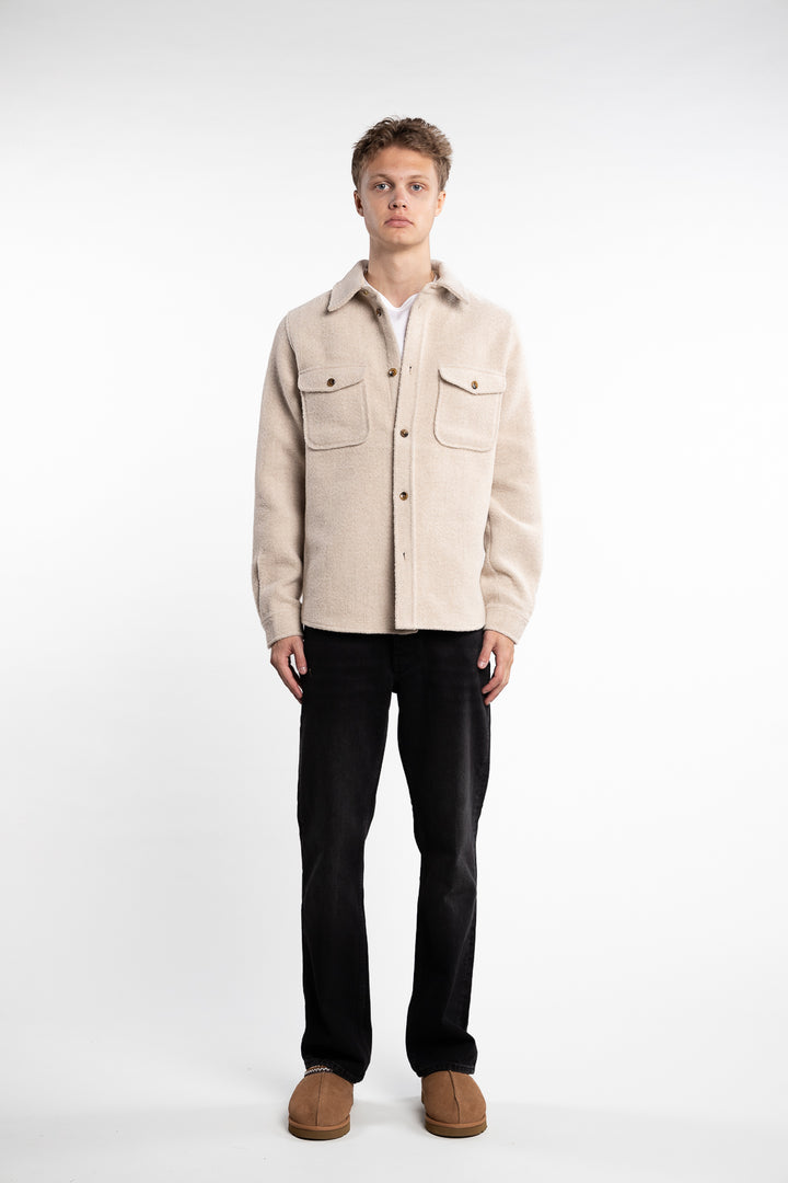 Lennon Bouclé Overshirt Ivory