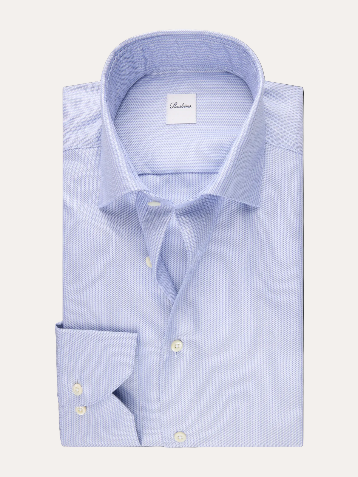 Regular Shirt Dark Blue Stripe Herringbone