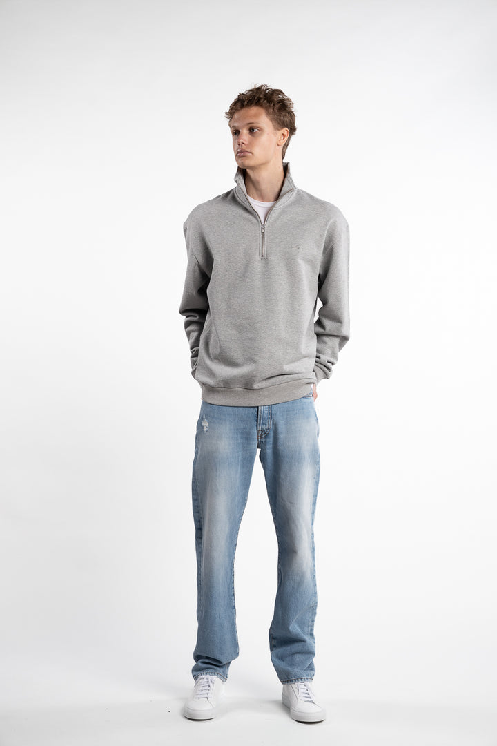 Crew Half-Zip Sweatshirt Grey Mélange