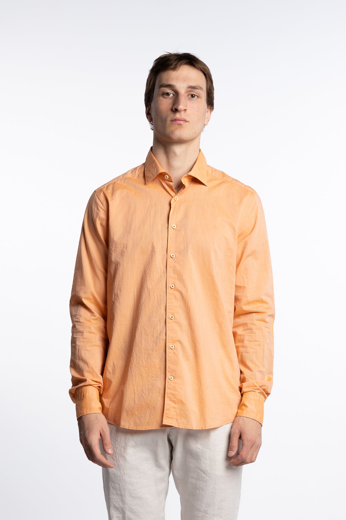 Slimline Cotton Shirt Light Orange