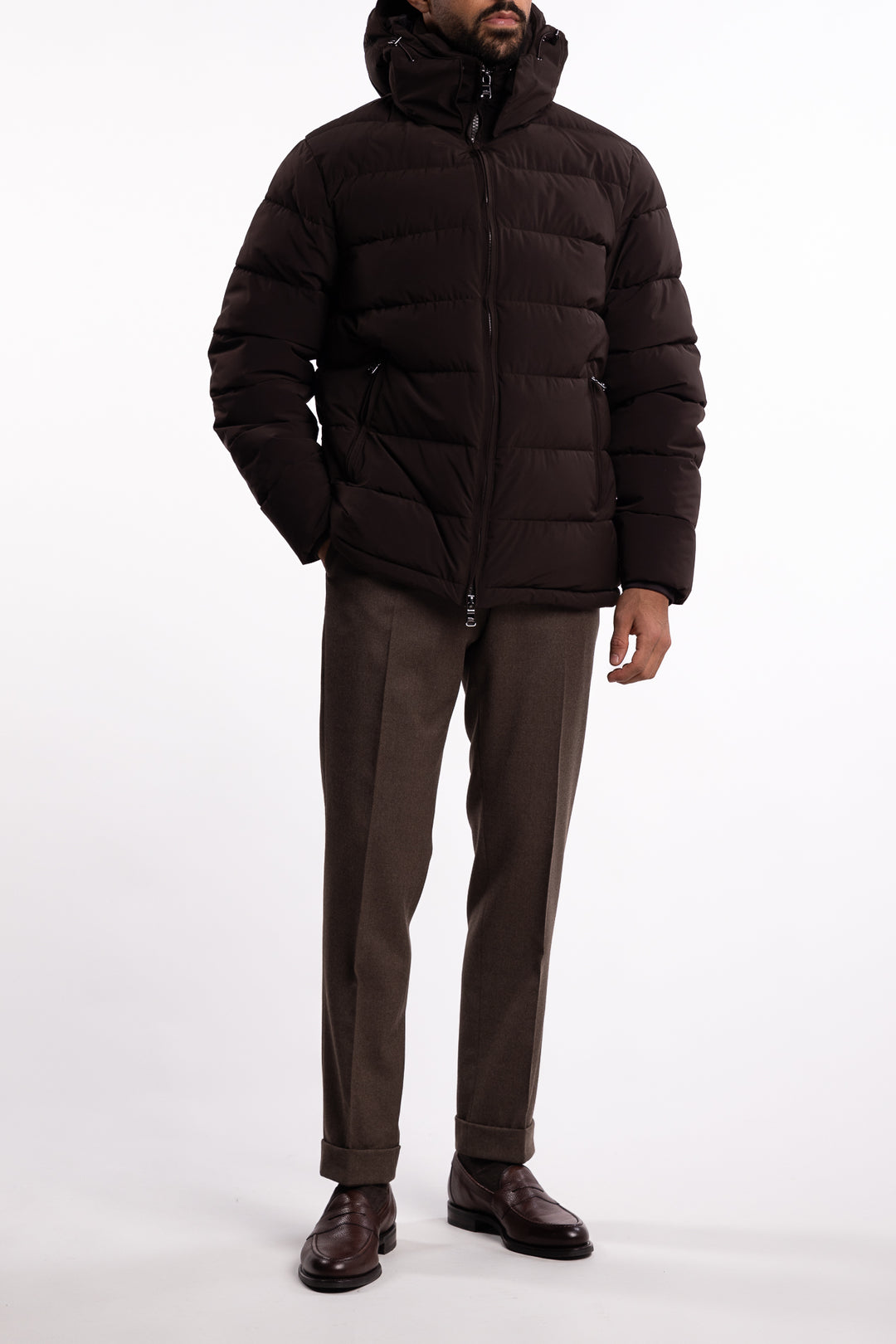 Hooded Puffer Jacket Terra Brown