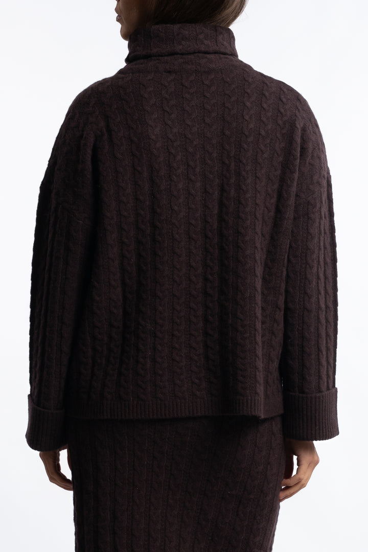Tilda Merino Sweater- Dark brown