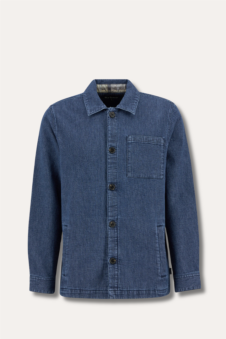 Aickmen Textured Denim Overshirt Indigo
