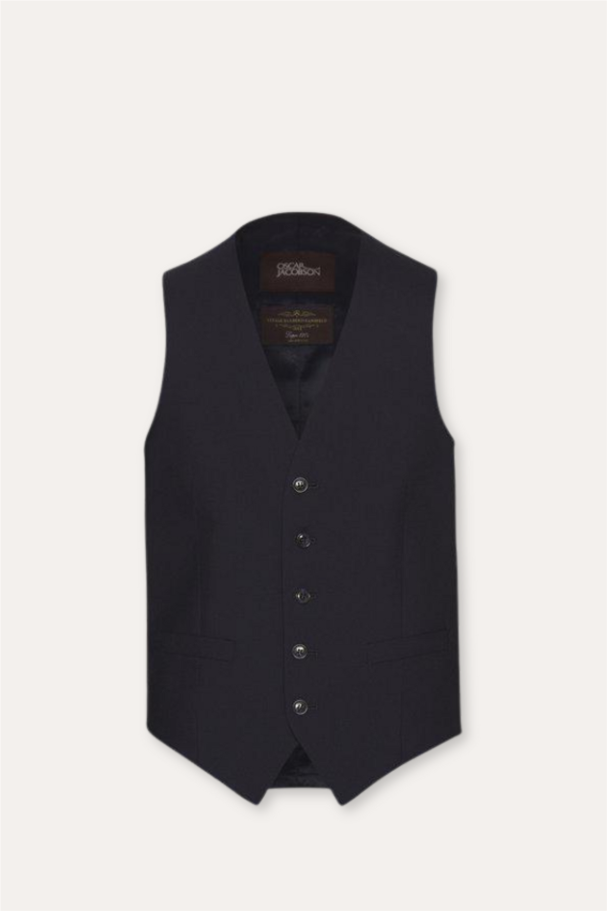 Carlo Slim Fit Wool Waistcoat Navy