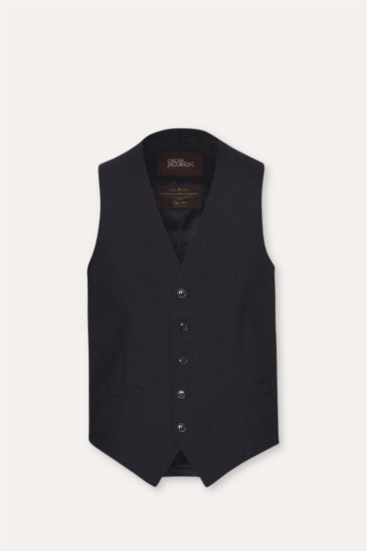 Carlo Slim Fit Wool Waistcoat Navy