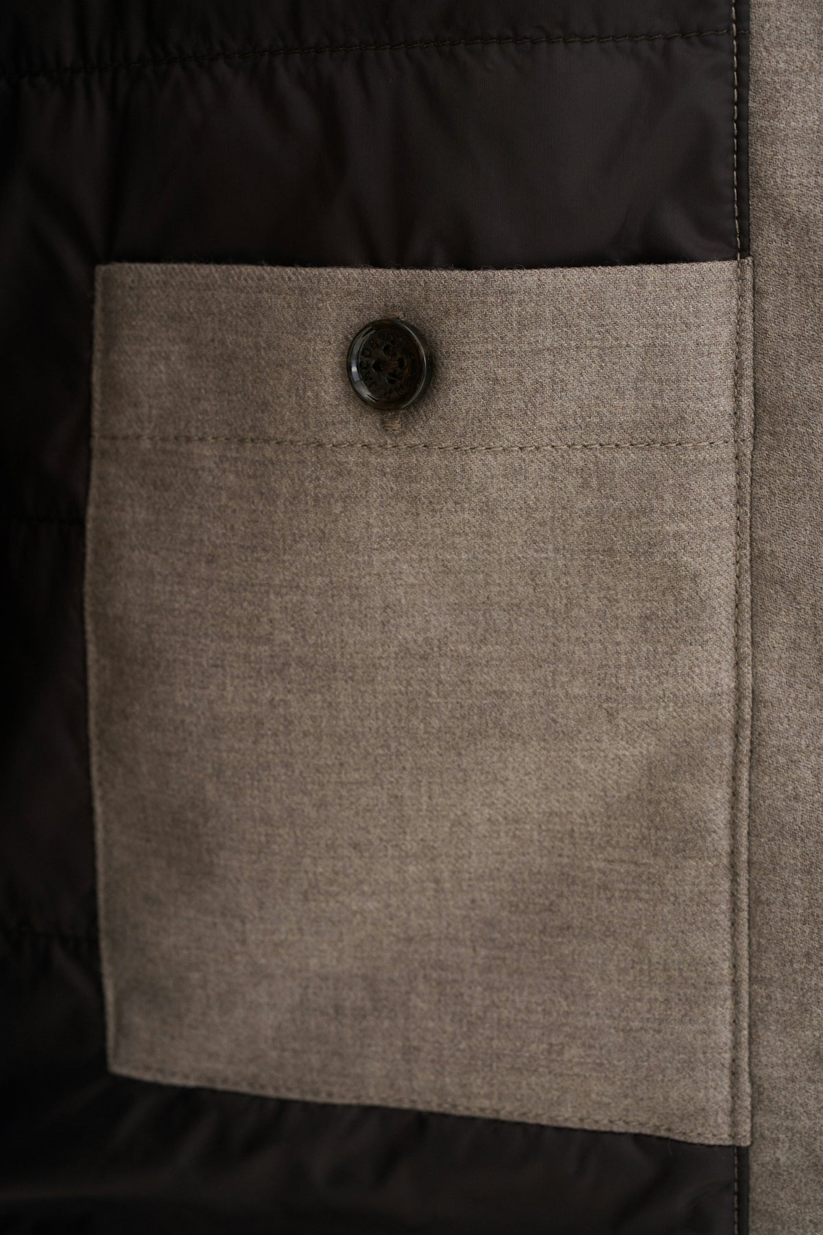 Flannel Shirt Jacket Beige Melange - detalj