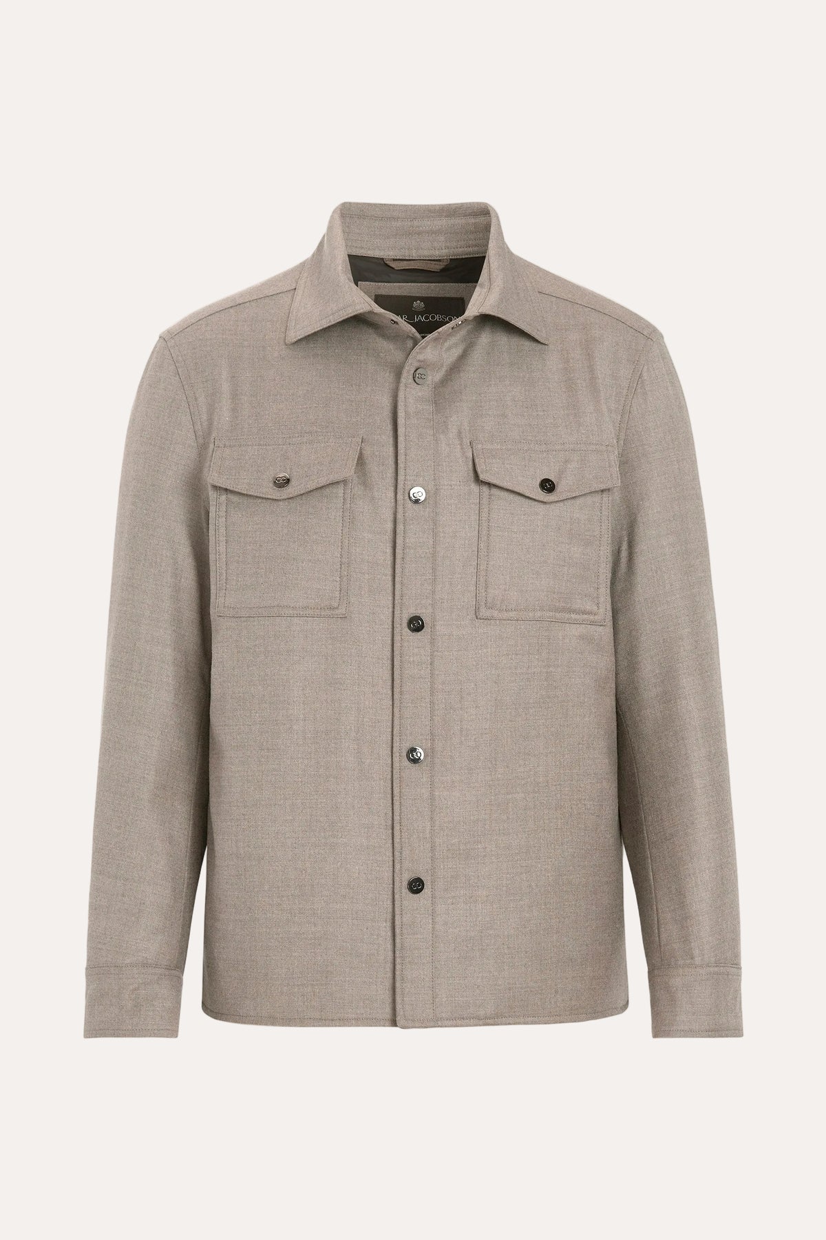 Flannel Shirt Jacket Beige Melange - packshot