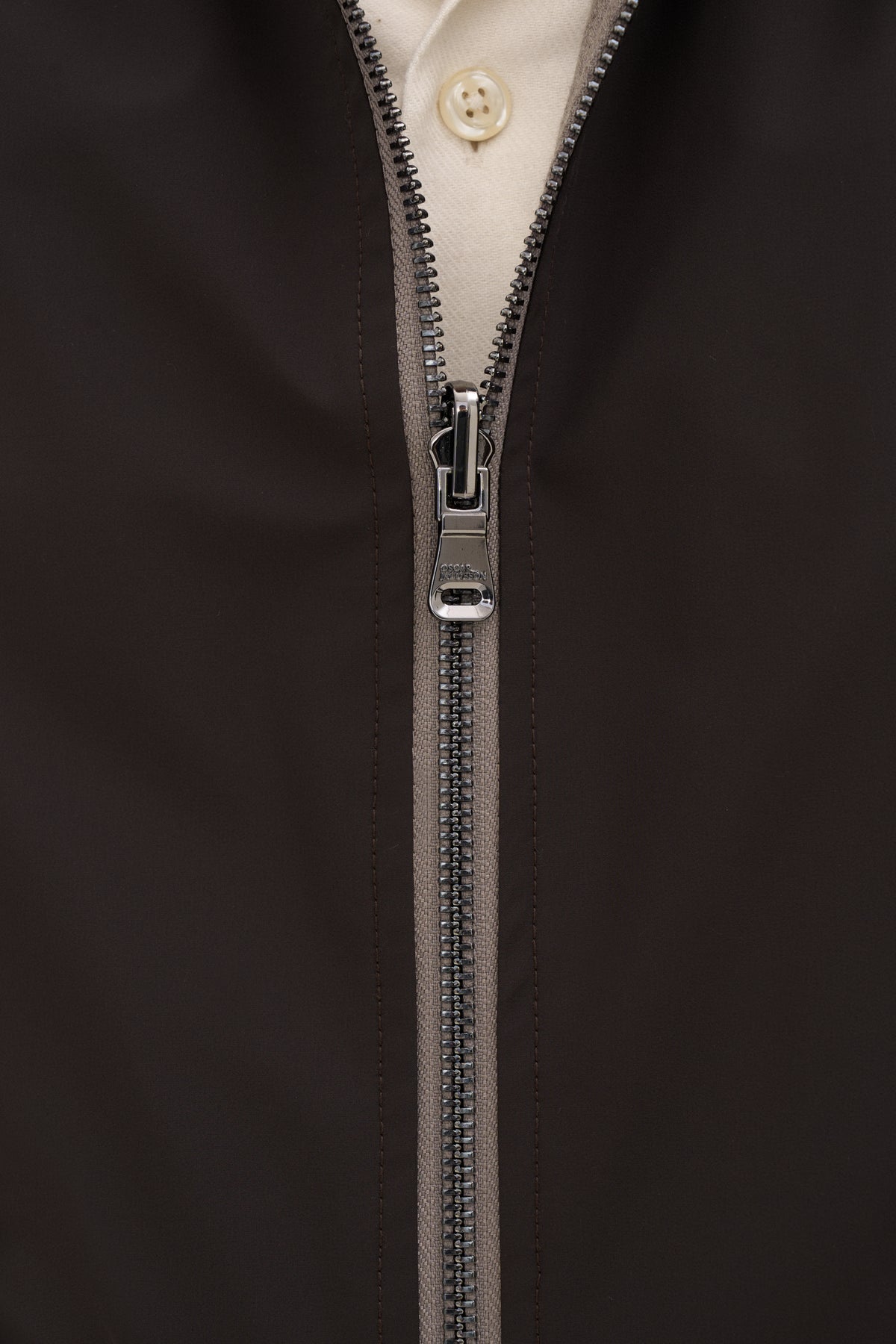 Reversible Padded Flannel Vest Beige Melange - detalj