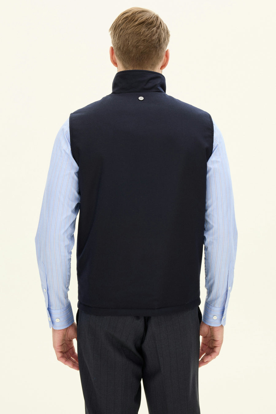 Reversible Padded Flannel Vest Navy