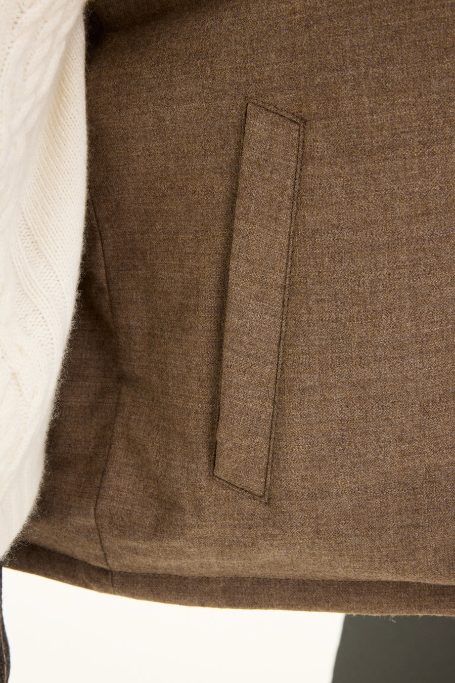 Reversible Padded Flannel Vest Beige