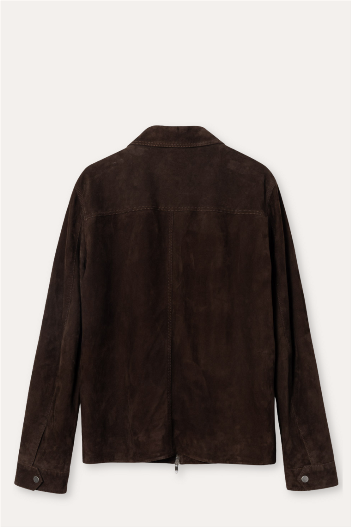 Suede Zip Jacket Dark Brown