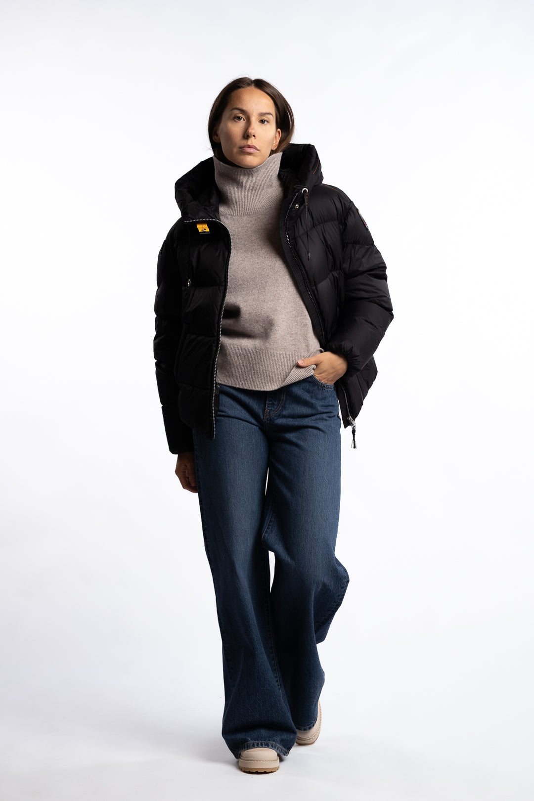 Tilly Hooded Down Jacket- Black