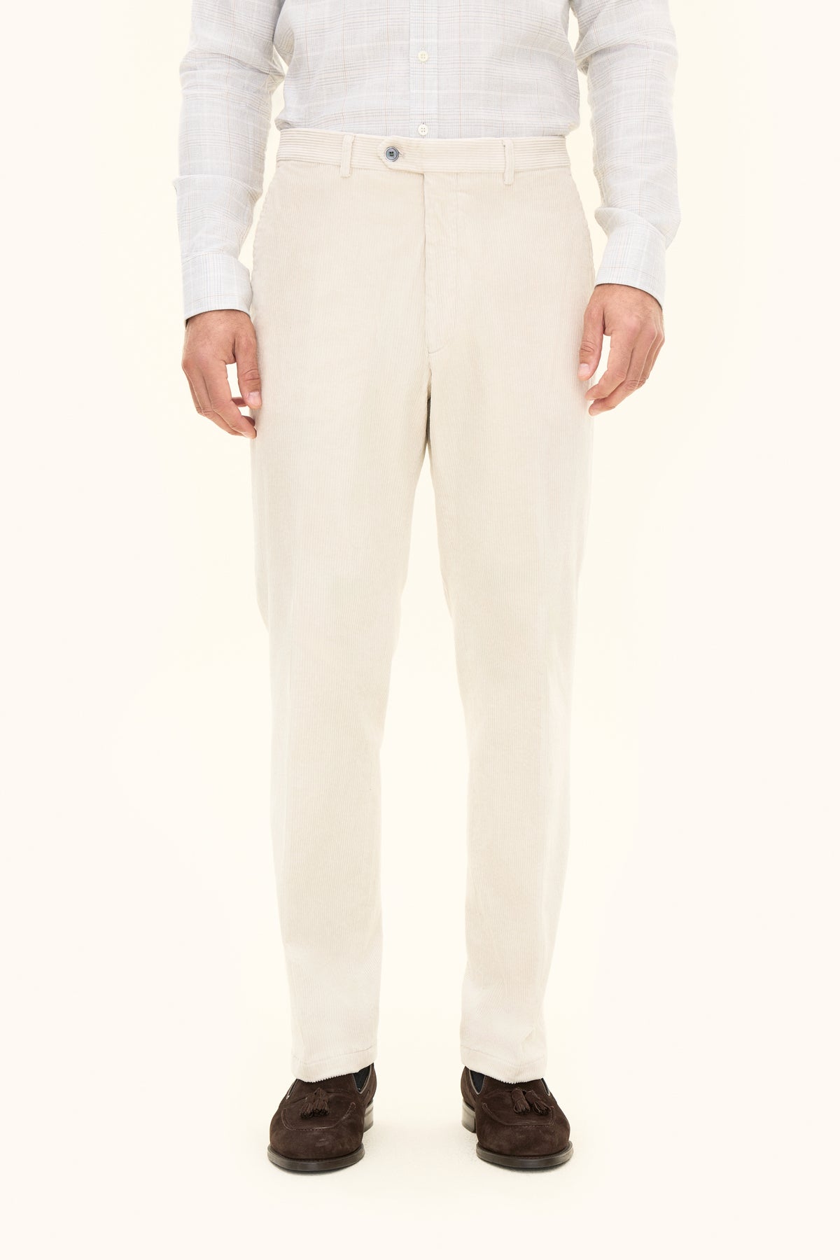 Del S Trousers Creme White - modellbilde