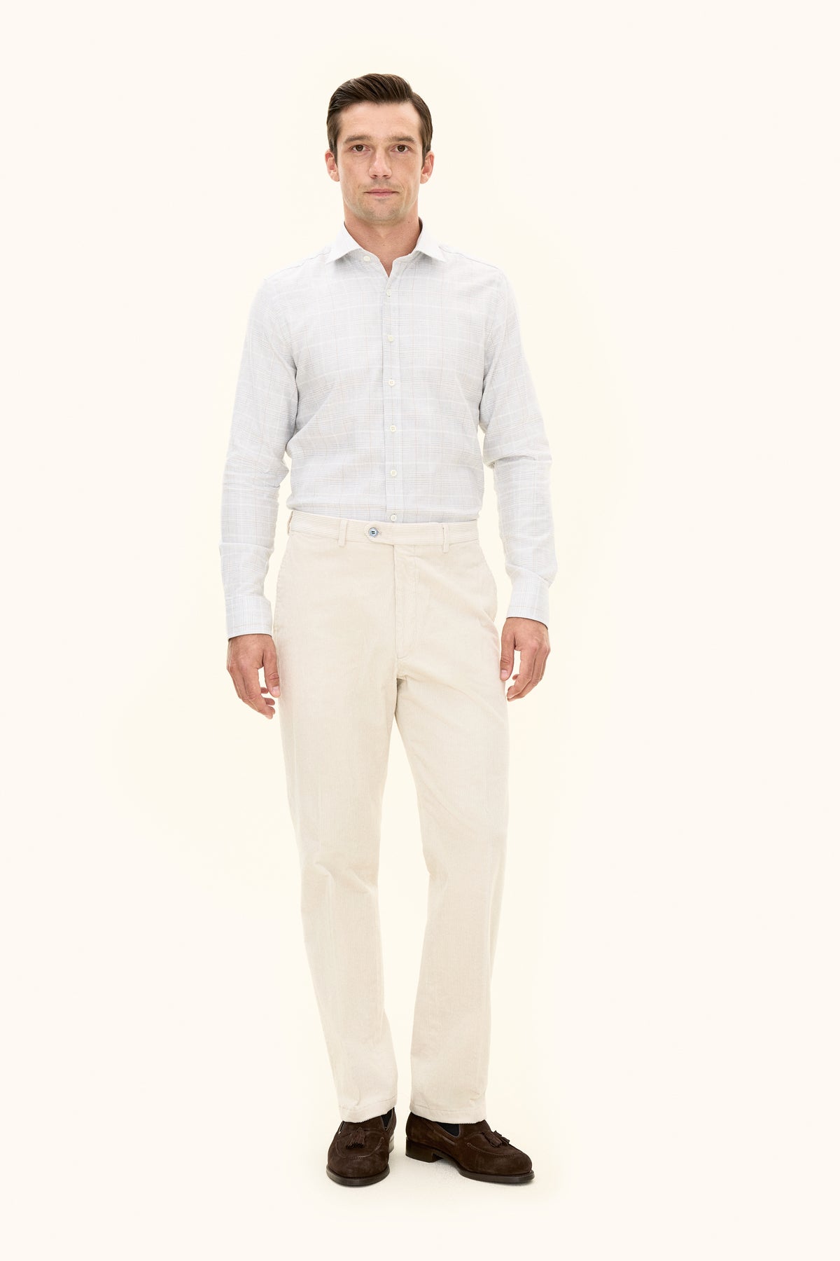 Del S Trousers Creme White - modellbilde