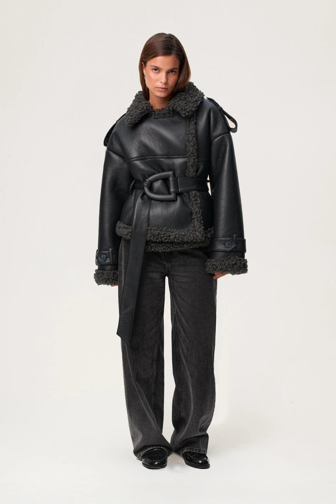 Manchester Cropped Jacket- Black