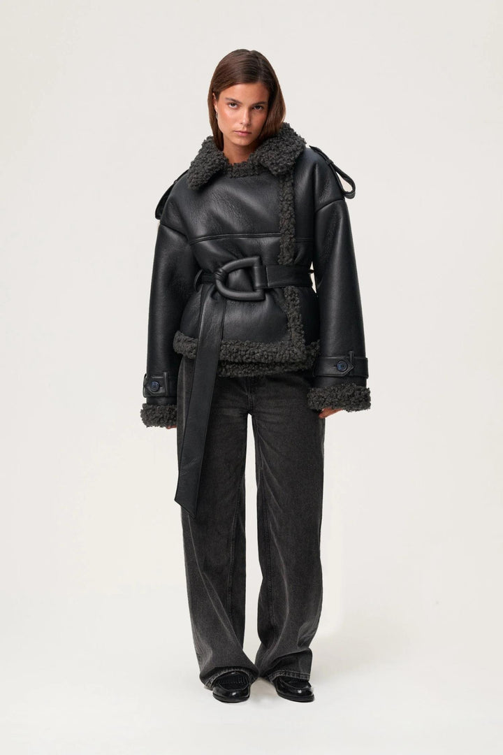 Manchester Cropped Jacket- Black