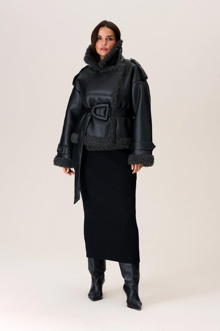 Manchester Cropped Jacket- Black