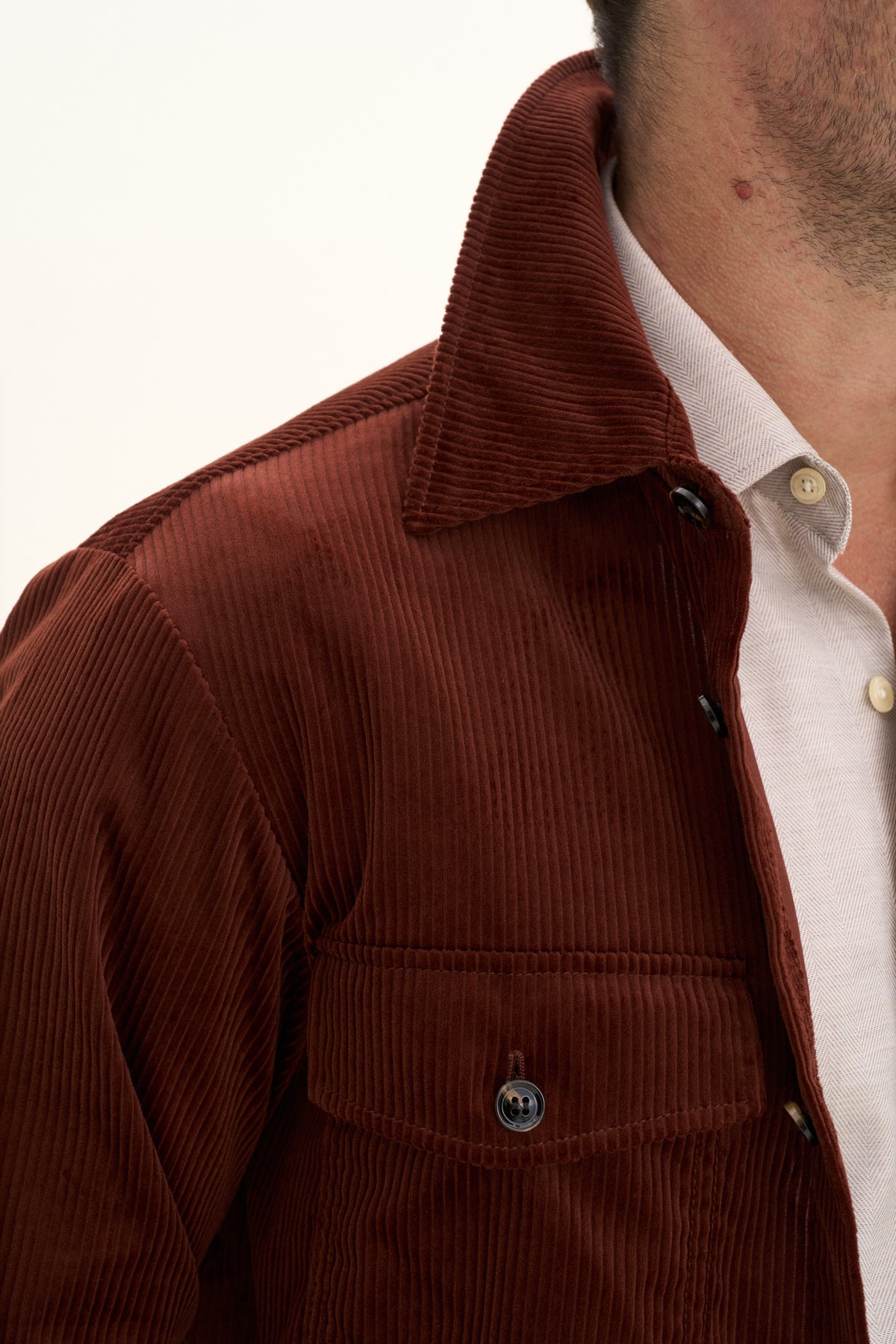 Magnus Shirt Jacket Orange Rust - Oscar Jacobson