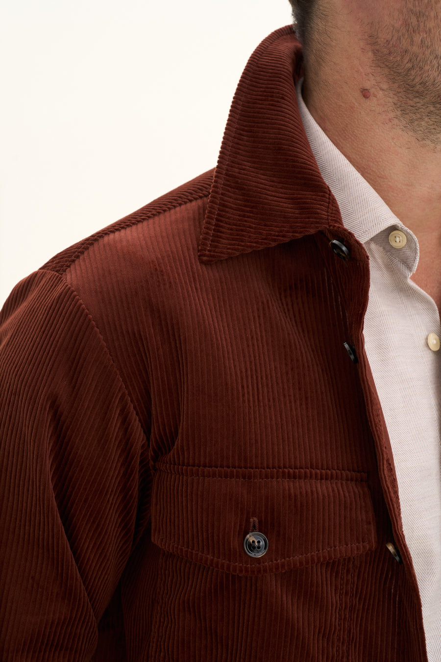 Magnus Shirt Jacket Orange Rust - Oscar Jacobson