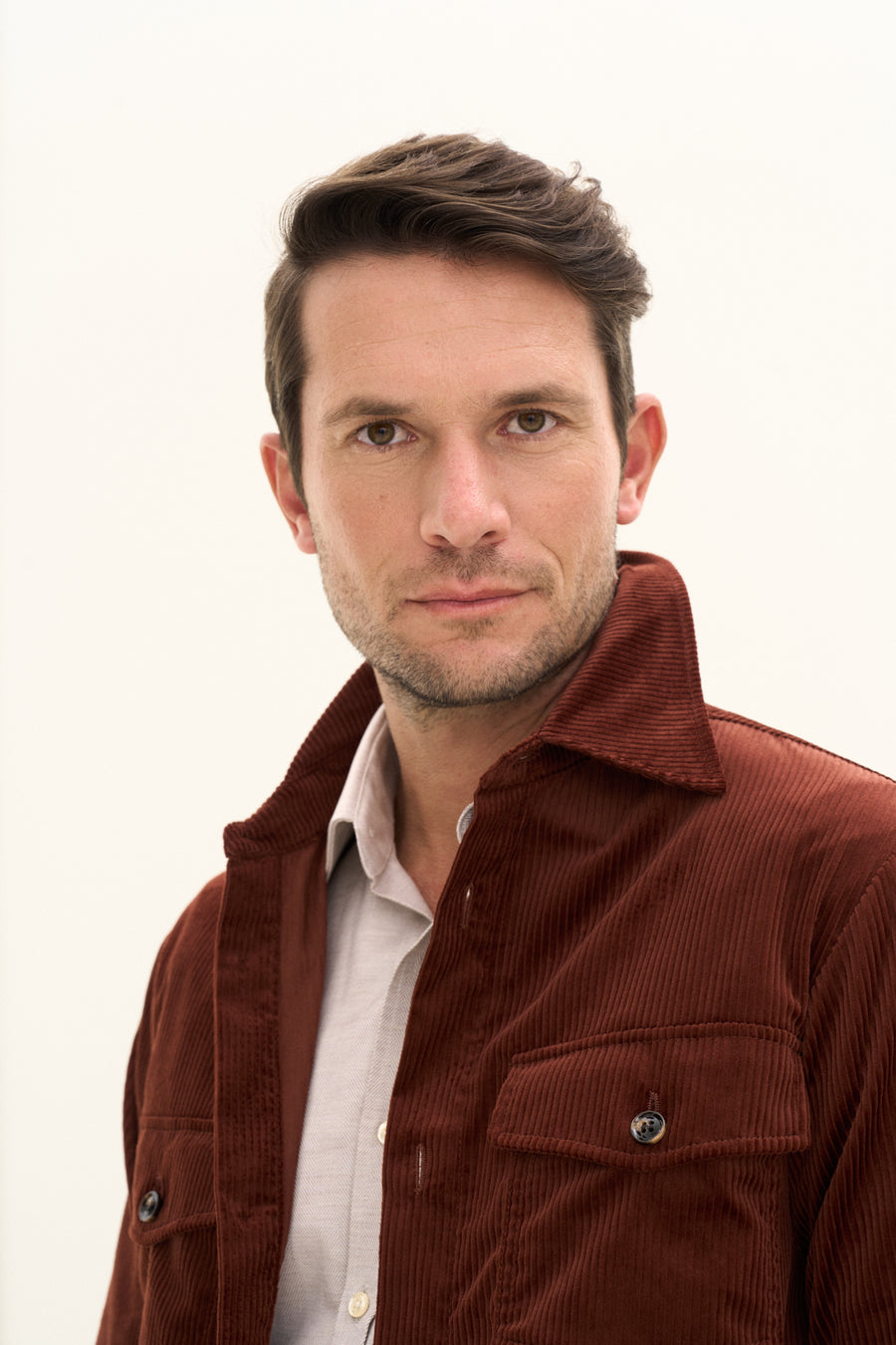 Magnus Shirt Jacket Orange Rust - Oscar Jacobson