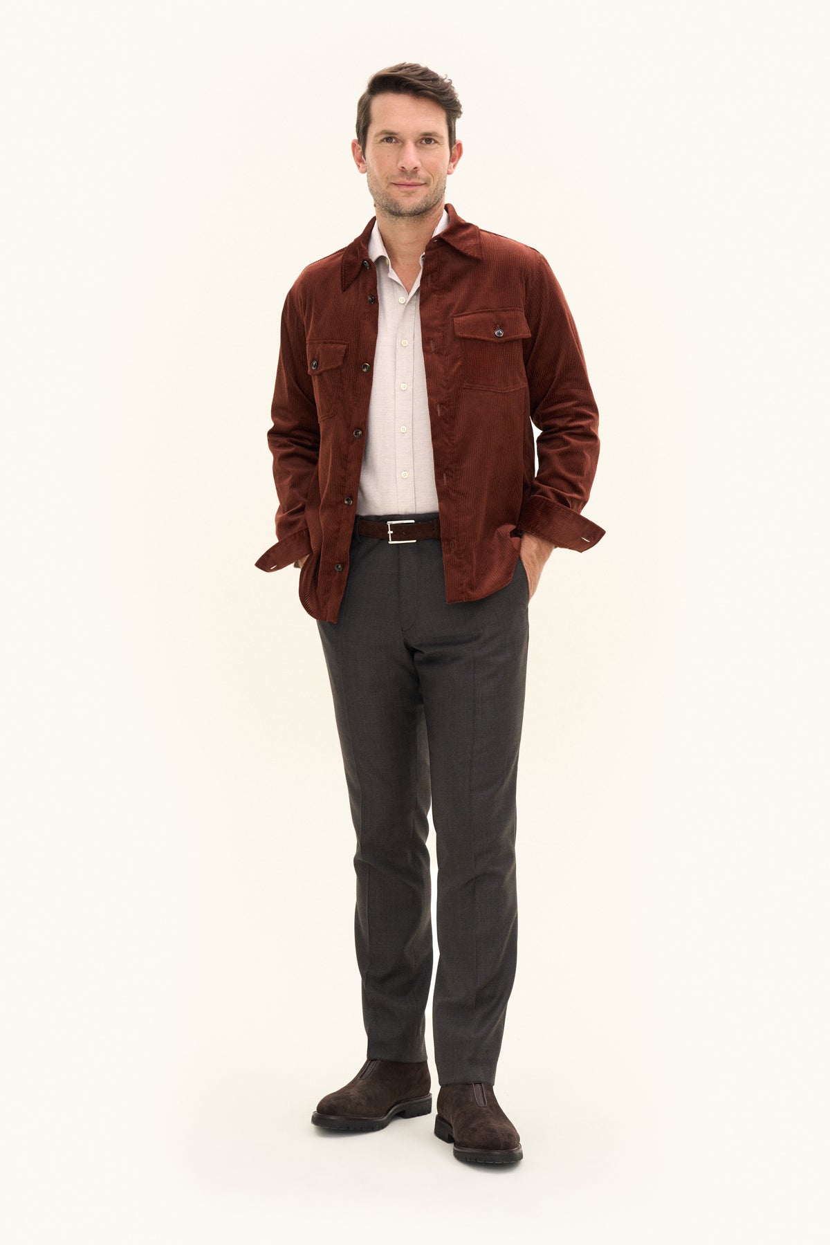 Magnus Shirt Jacket Orange Rust - Oscar Jacobson