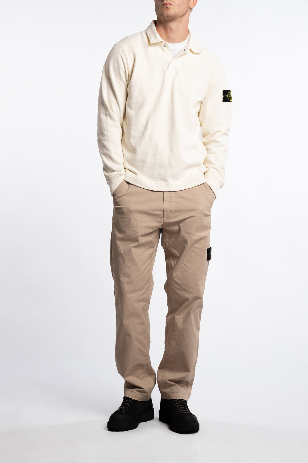 6100054 Vanisé Brushed Heavy Cotton Jersey Polo Off-White