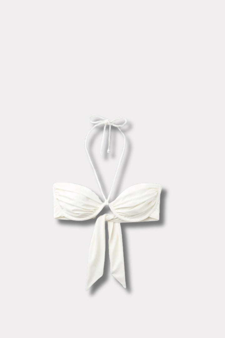 Billow Bikini Top- Creme White