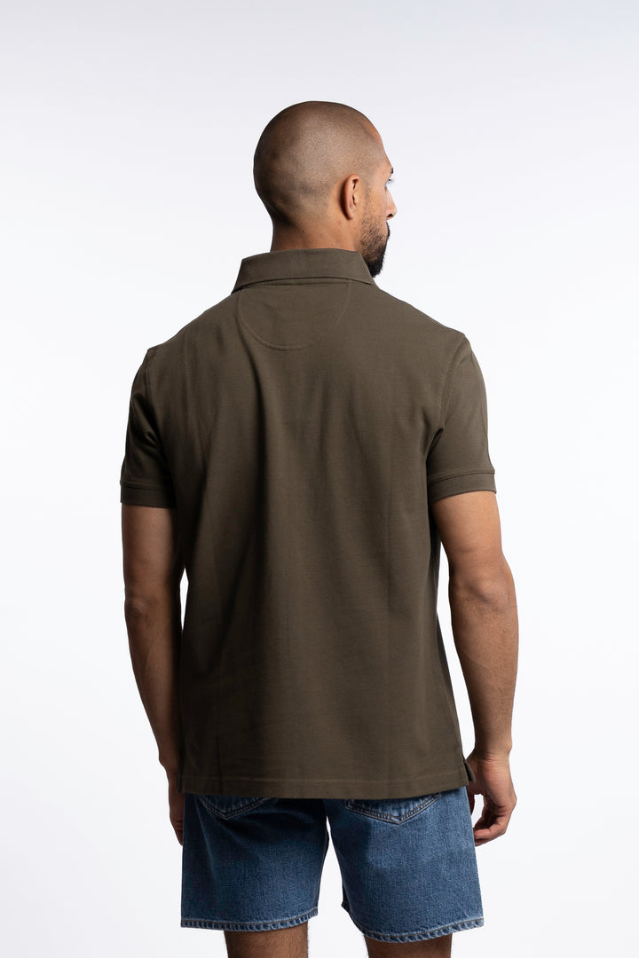 Tartan Pique Polo Shirt Olive