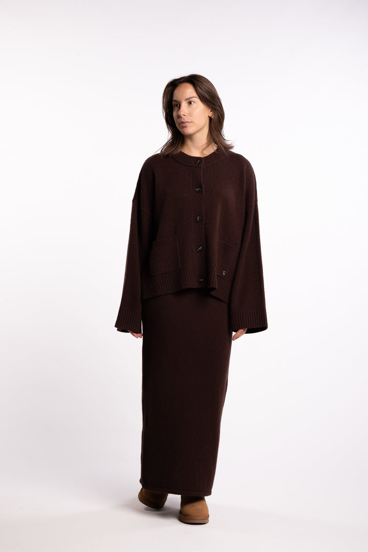 Wool Skirt - Dk. Brown