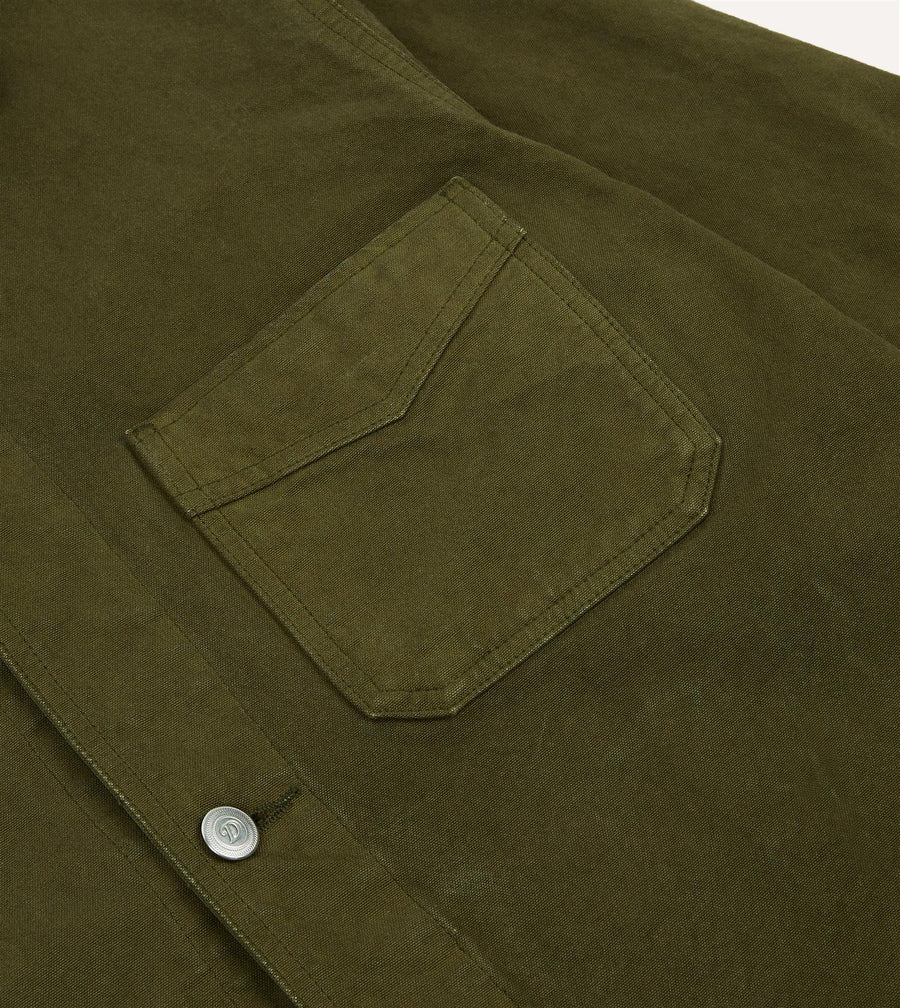 Cotton Duck Canvas Five-Pocket Chore Jacket Olive