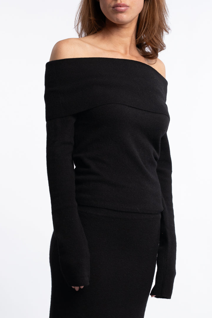 Yvonne Off-Shoulder Knit - Black
