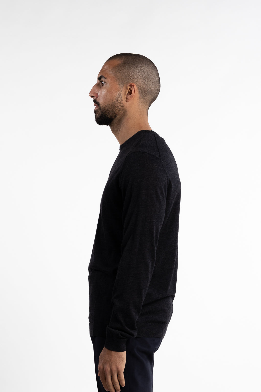 Rome O-Neck Sweater Coal Grey