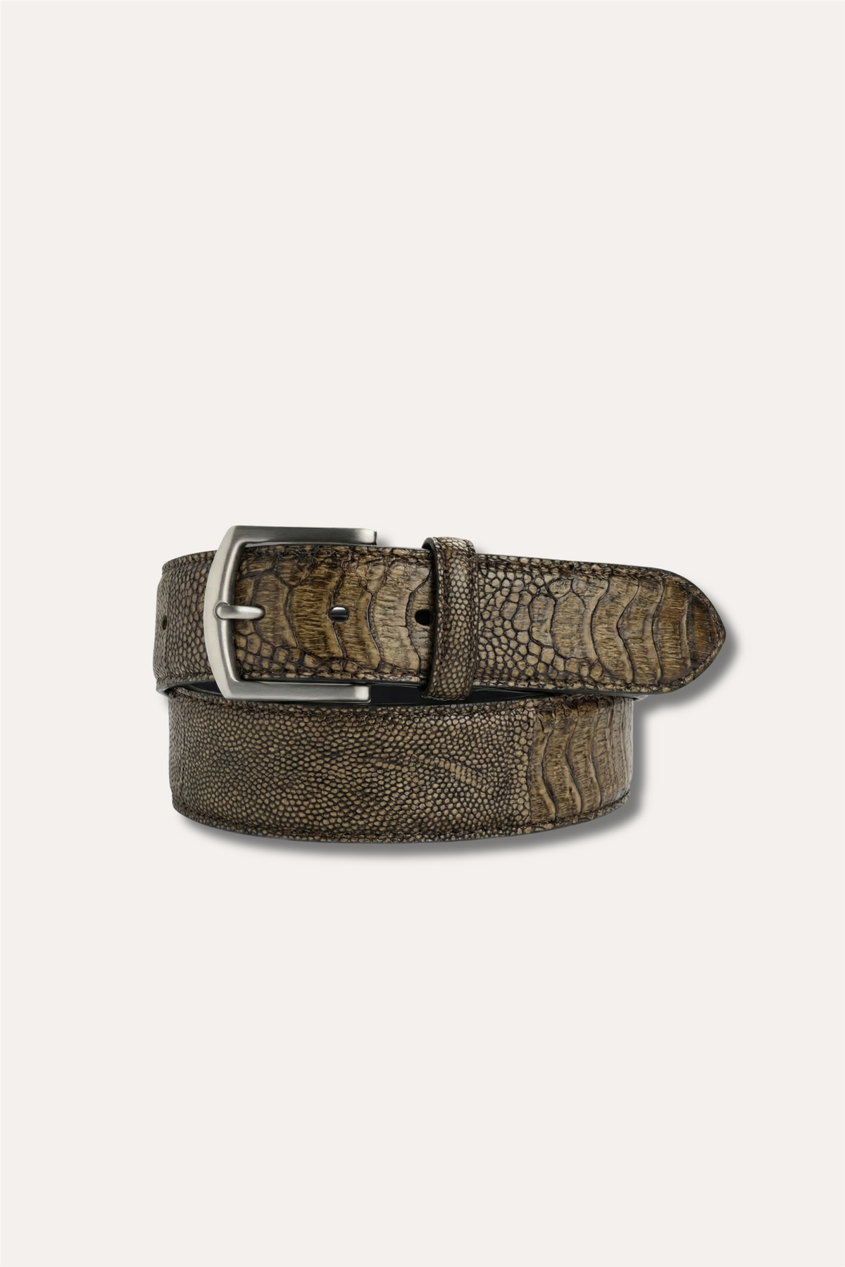 Ostrich Leather Belt Green