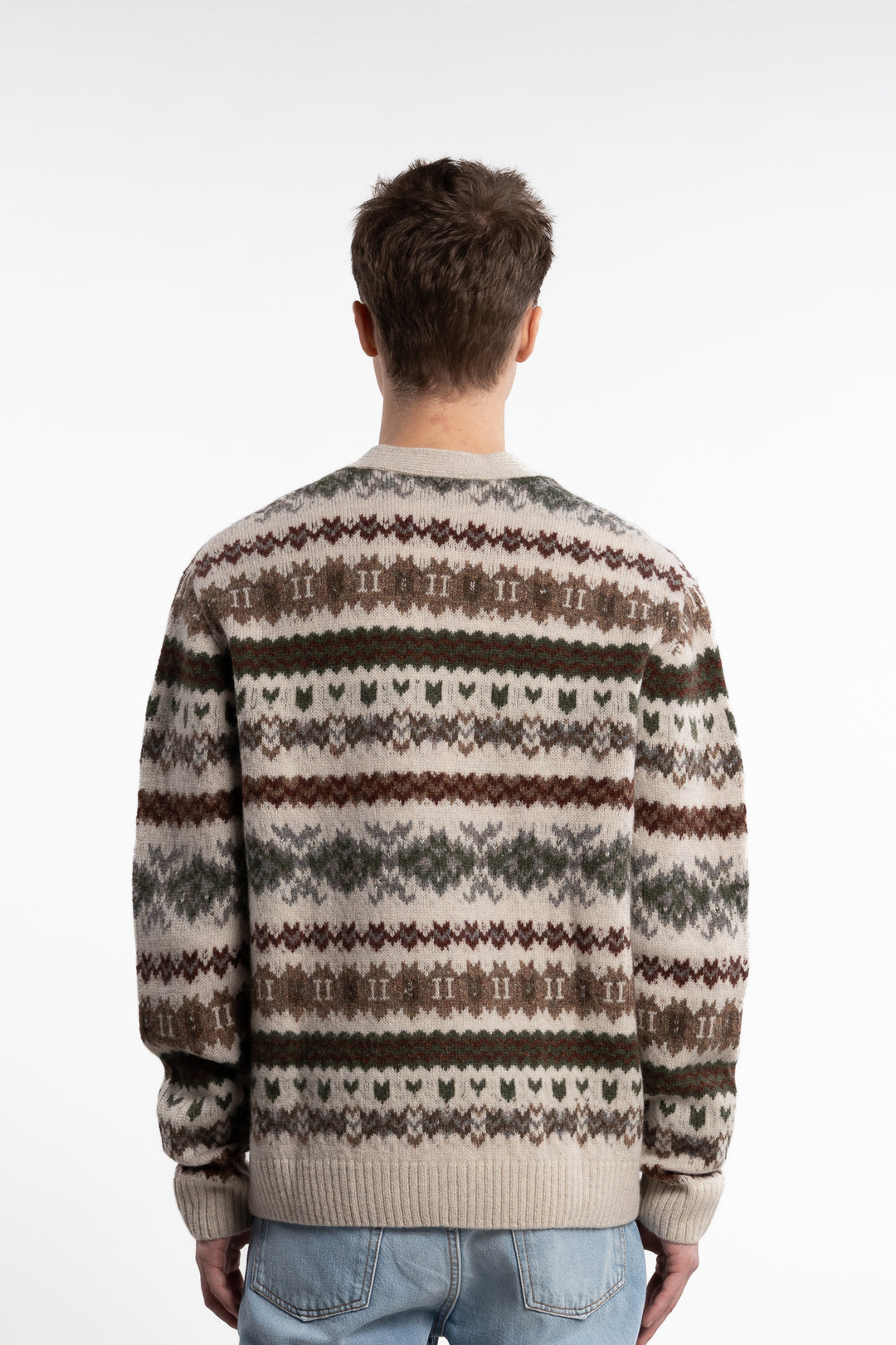 Hordur Fair Isle Cardigan Light Desert Sand